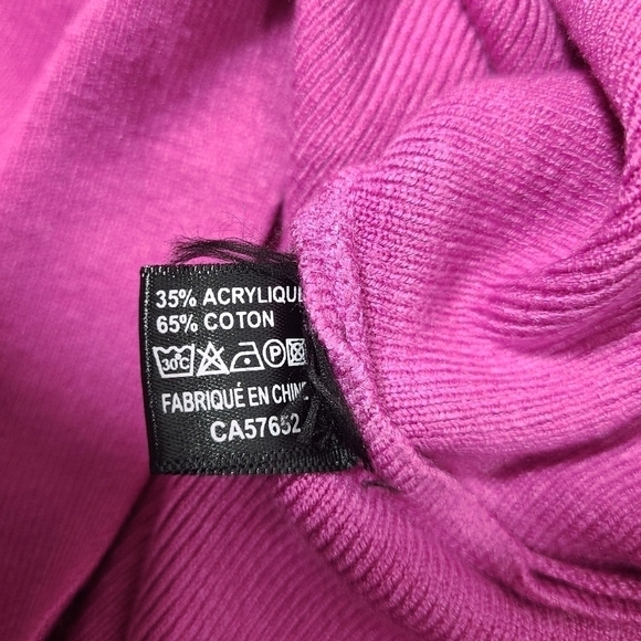 TRIBE Cotton Blend Fuchsia Barbie Pink Sweater Top Size Large NWT - Picture 5 of 5
